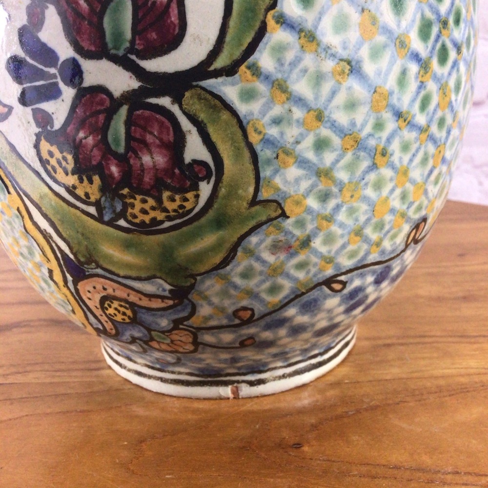 Vintage Hand Painted Mexican Traveler Water Pitcher Artist Signed T. De La Reyna - Picture 7 of 8